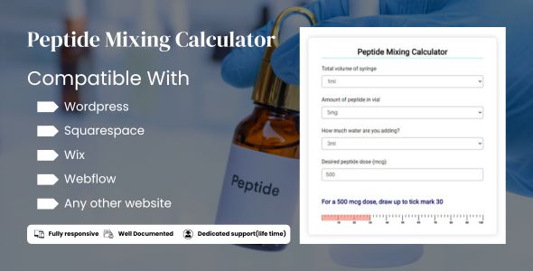 Peptide Mixing Calculator - Web Calculator For Your Website | Graphicfort